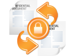 Secured document flow inside and outside the company